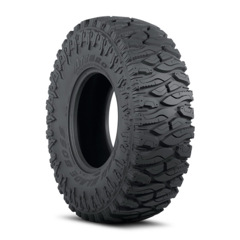 Atturo Trail Blade Boss 37x12.50R17LT on-road UTV tire showing rugged tread pattern and sidewall design for off-road durability.