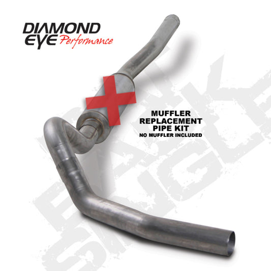 Diamond Eye Performance 4-inch catback exhaust pipe for Chevy/GMC 6.6L diesel trucks, 2006-2007.5, stainless steel replacement pipe