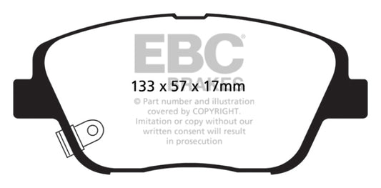 EBC Greenstuff front brake pads for Hyundai Sonata 2.0 Turbo, performance brake pads, high-quality automotive brake component