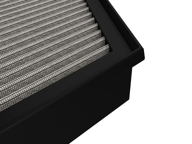 aFe Magnum FLOW Pro Dry S air filter installed in a 19-21 BMW X7 with a 3.0L L6 engine, demonstrating universal fit and high-performance filtration.