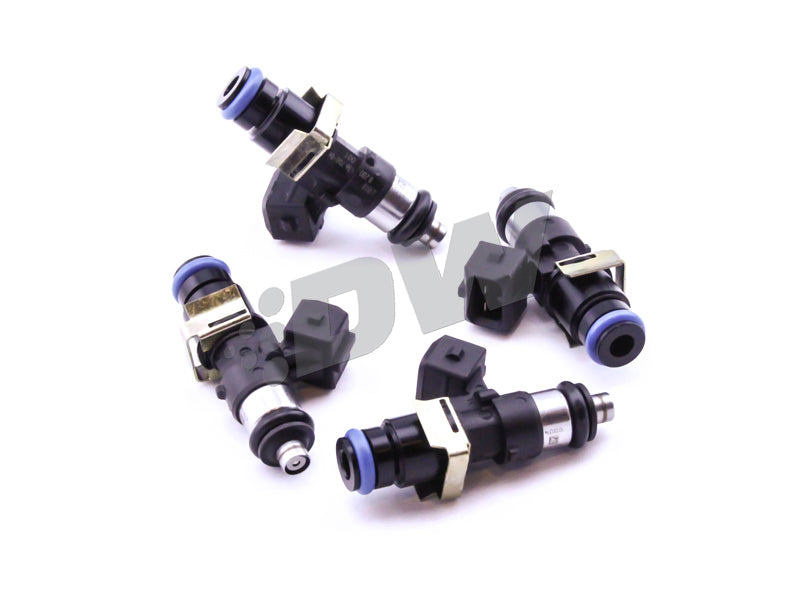 DeatschWerks Bosch EV14 1500cc fuel injectors set for Mitsubishi Evo X 4B11T engine, high-performance 4-cylinder fuel injectors.