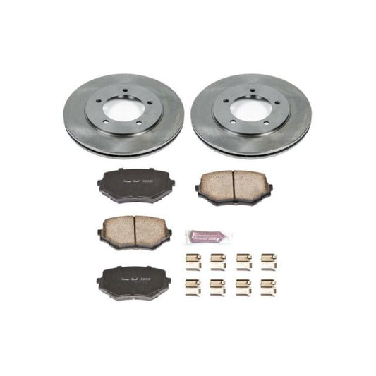 PowerStop OE brake kit for 1999 Suzuki Grand Vitara, front autospecialty brake components with brake pads and rotors.