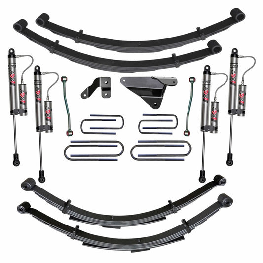 Skyjacker 6-inch lift kit for 1999-2002 Ford F-250 and F-350 V8 trucks, showing components and suspension system details.