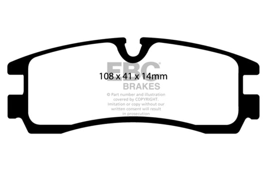EBC Ultimax2 rear brake pads for Cadillac Seville 1998-2004, OE type, designed for reliable stopping power and durability.