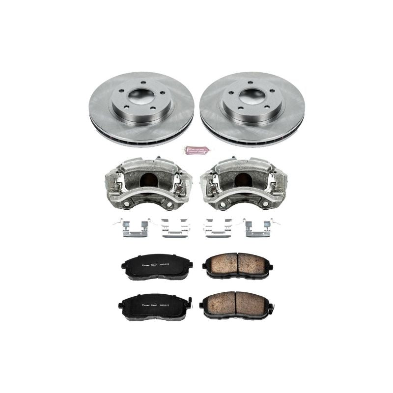 PowerStop OE brake kit with front calipers for 2000-2001 Infiniti I30, including brake rotors and calipers.
