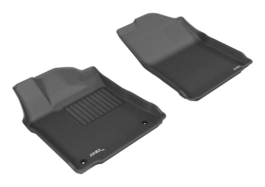 Black 3D MAXpider rubber floor mat for 1st row of 2013-2018 Toyota Avalon, featuring textured surface and custom fit design.