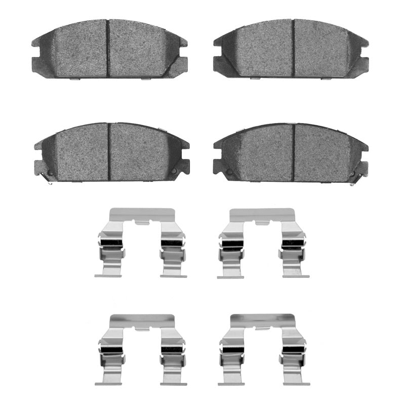R1 Concepts Acura Integra R1 85-89 front OE brake pads and hardware kit, showing new brake pads and hardware components.