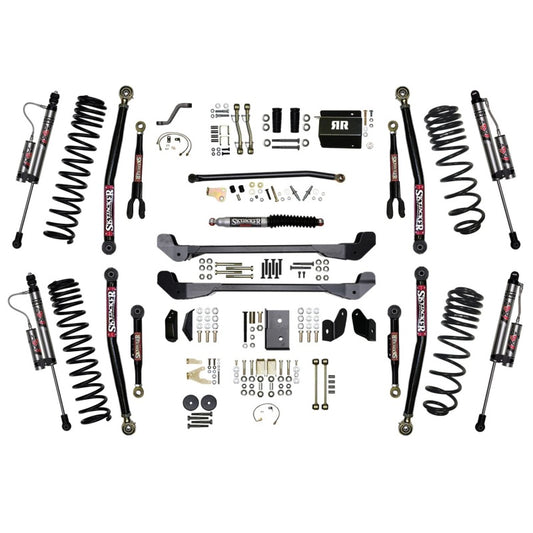 Skyjacker 6-inch lift kit for 1997-2006 Jeep TJ with RR2 suspension system, showing the lifted Jeep with large tires and suspension components.