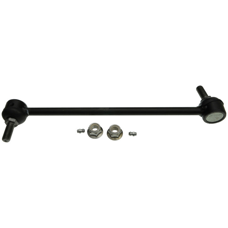 Moog 12-15 Ram front sway bar endlink kit with metal links and bushings for improved vehicle stability and handling.