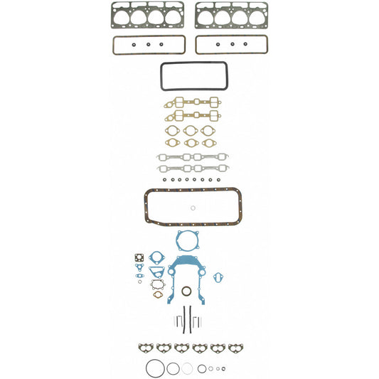 Fel-Pro FS 7636 SH engine gasket set with multiple gaskets and seals for automotive engine repair.
