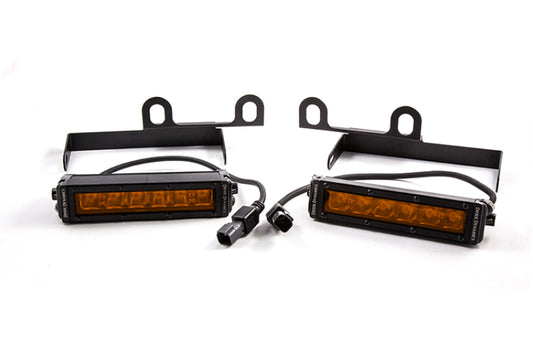 Diode Dynamics Ram 2013 SportExpress Amber Driving Light Bar, 6-inch LED light bar, mounted on vehicle grille.