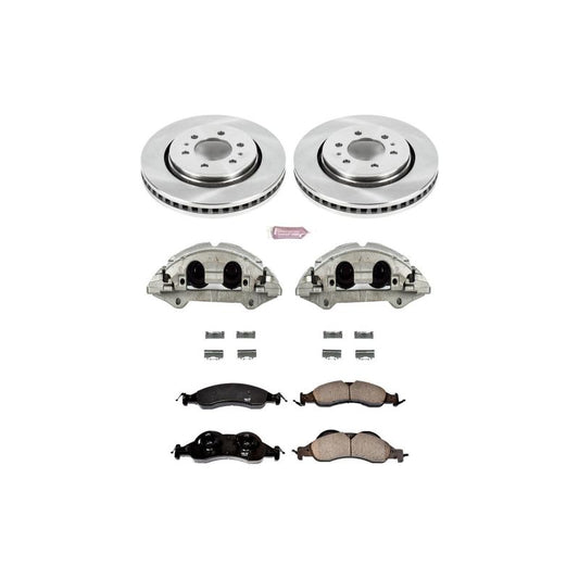 PowerStop OE front brake calipers for 2007-2009 Lincoln Navigator with Autospecialty caliper kit, shown in the image.