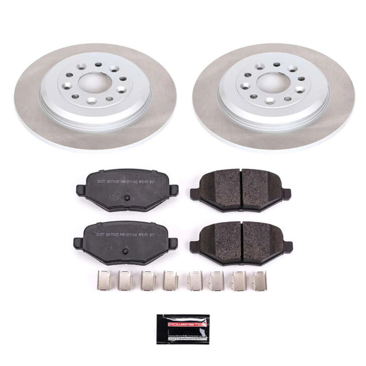 PowerStop rear semi-coated brake rotor kit for 2011-2012 Lincoln MKX, performance brake kit with four rotors shown.