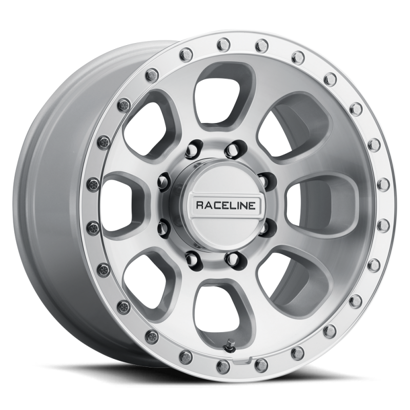 Raceline 961MC Bolt forged wheel, 17x9 inch, 8x165.1 bolt pattern, -12mm offset, machined center cap, vehicle wheel image