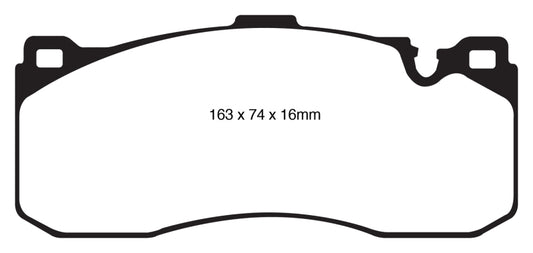 EBC Greenstuff front brake pads for BMW 135 3.0 Twin Turbo, high-performance brake pads with green friction material.