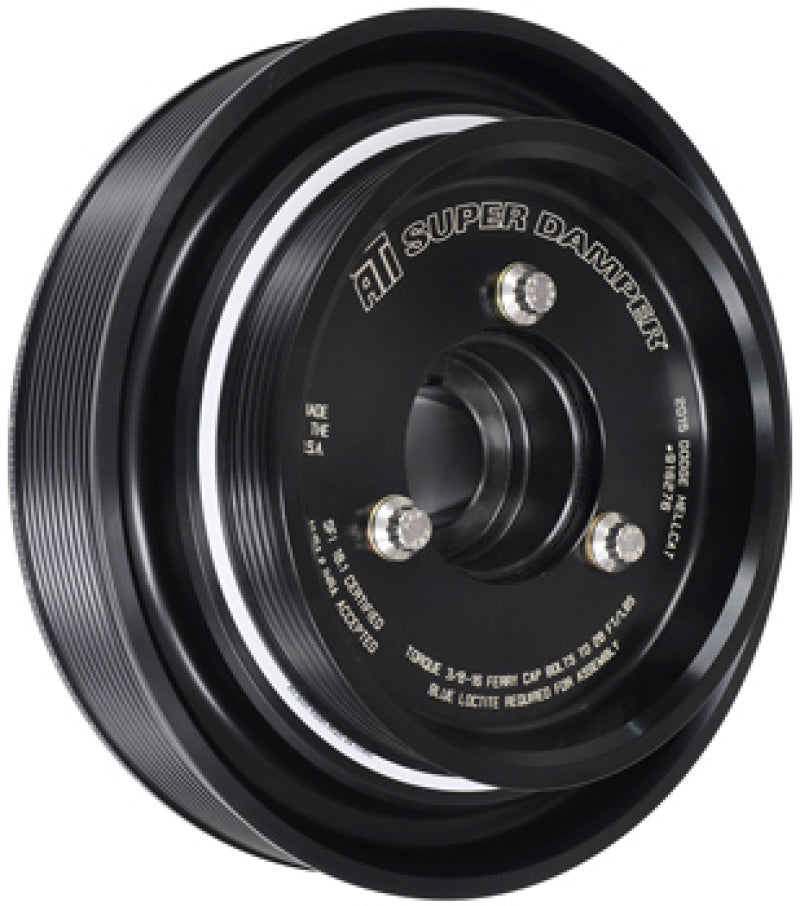 ATI crankshaft damper for 2015+ Dodge Hellcat 6.2L, aluminum, 8.184-inch, OEM drive sizes, 6/10 weight, 3-ring design