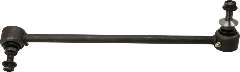Moog front left sway bar endlink for BMW M3 (2015-2018) showing a close-up of the metal sway bar link part.