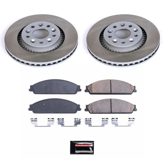 PowerStop front semi-coated rotor kit for 2008-2009 Mercury Sable brake system with performance brake components.