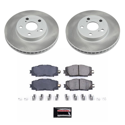 PowerStop brake rotor kit for 2012-2015 Toyota Prius Plug-In, front semi-coated performance brake rotors, automotive replacement parts