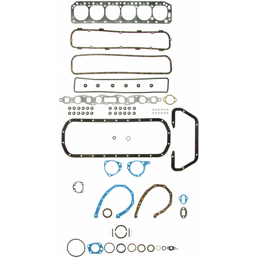 Fel-Pro FS 7994 PT-4 engine gasket set with multiple gaskets and seals for automotive engine repair, detailed and organized layout.