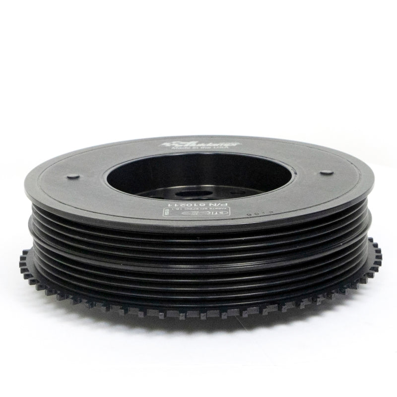Fluidampr steel internally balanced crankshaft damper for Ford Focus ST 2.0L and Mustang 2.3L EcoBoost engines.