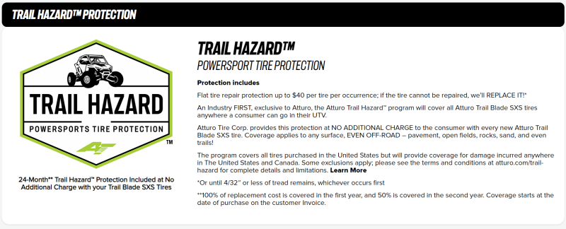 Atturo Trail Blade X/T SxS Tire 33X10R15 off-road UTV tire with aggressive tread pattern, designed for rugged outdoor terrain.