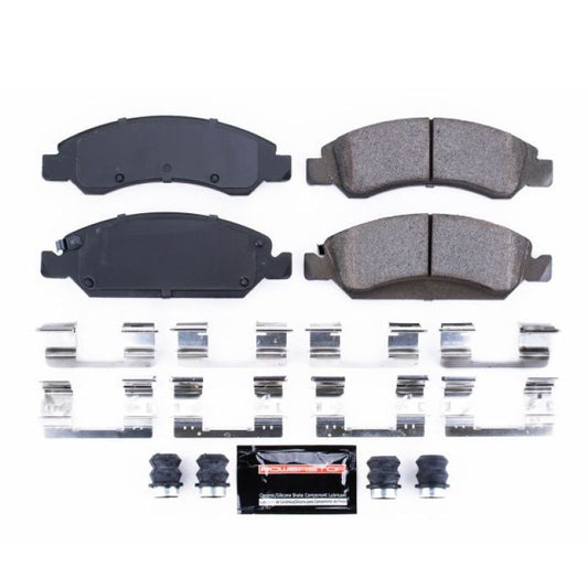 PowerStop Z23 Evolution Sport brake pads with hardware for front of 2008-2019 Cadillac Escalade, performance brake upgrade