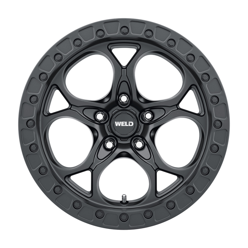 Weld Ledge 20x12 cast wheel in satin black with 5x127 bolt pattern, 4.75 backspacing, 71.5 hub bore, non-beadlock design