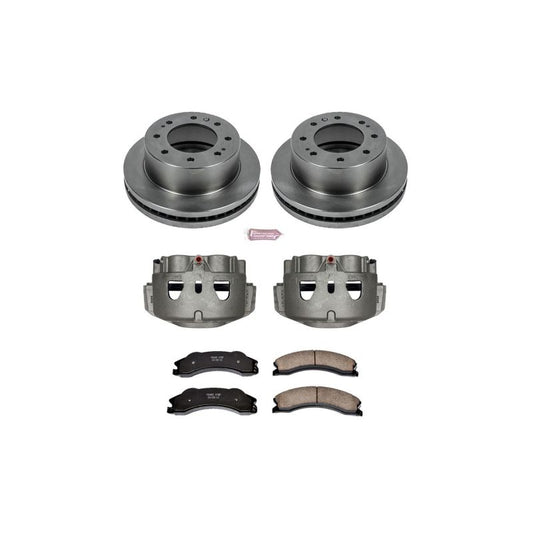 PowerStop OE brake calipers for 2011 GMC Sierra 3500 HD front Autospecialty kit, showing the caliper components and branding.