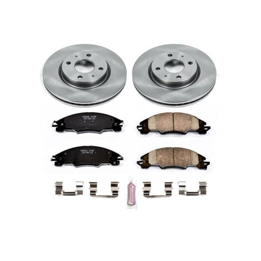 PowerStop OE Brake Kit for Ford Focus 2008-2011 front autospecialty brake system with brake pads and rotors installed
