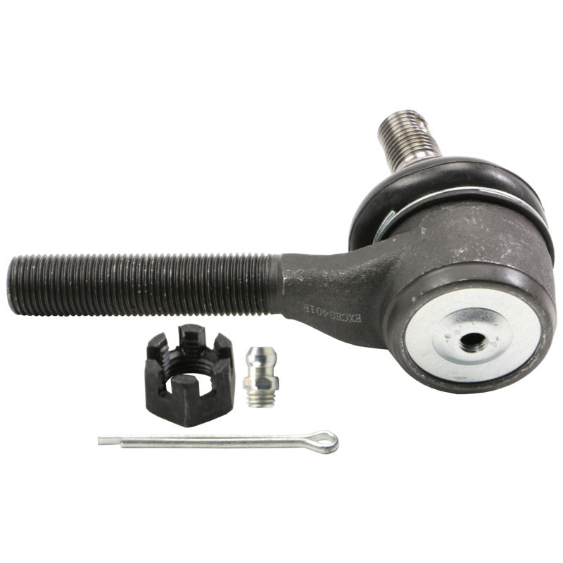 Moog Chrysler Cordoba front outer tie rod end, automotive part for steering system, shown in close-up image.