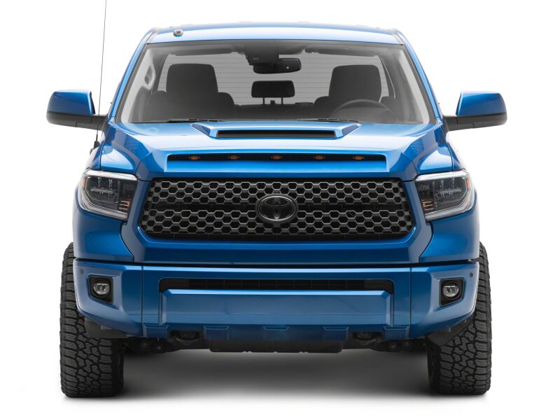 Raxiom 14-21 Toyota Tundra grille light with 5 LED lights installed on front grille, vehicle accessory and wiring included.