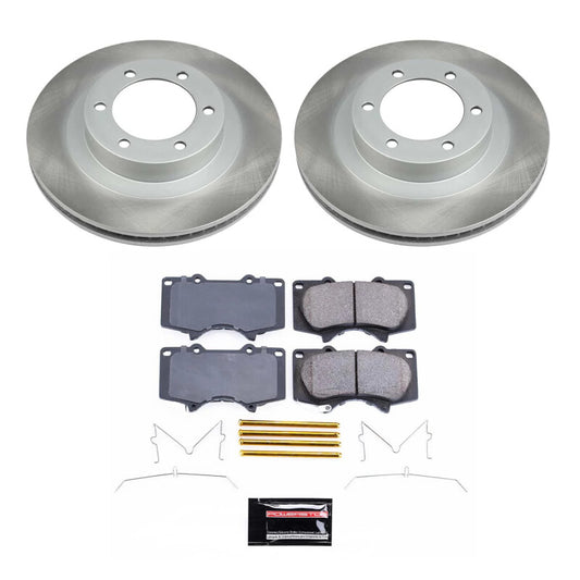 PowerStop front semi-coated brake rotor kit for 2003-2009 Toyota 4Runner, performance brake kit with semi-coated rotors.