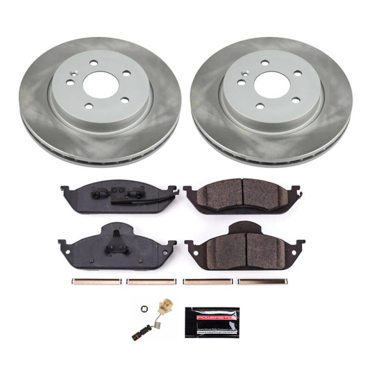PowerStop performance semi-coated front brake rotor kit for 1999 Mercedes-Benz ML430, includes brake rotors and components