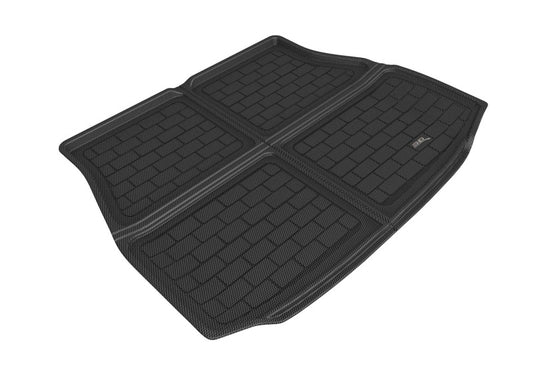 3D MAXpider Kagu black cross fold cargo liner for Toyota Venza 2021-2022, rubber floor mat with custom fit and textured surface.