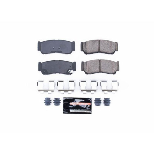 PowerStop Z23 Evolution Sport rear brake pads for Hyundai Santa Fe 2007-2009, with hardware, performance brake replacement