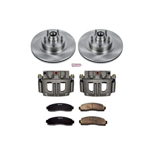 PowerStop OE brake rotors and calipers for 2003-2005 Ford Explorer Sport Trac front suspension, auto specialty kit.