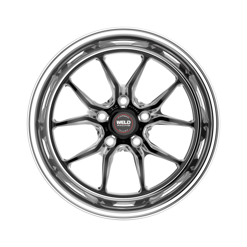 Weld S85 forged wheel 18x11 inches, black center with polished shell, 5x120.65 bolt pattern, non-BL wheel for vehicles.