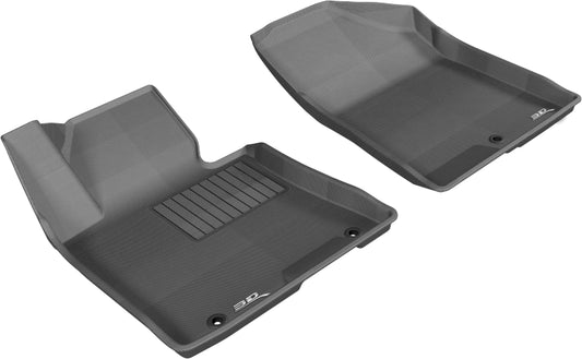 Black 3D MAXpider rubber floor mat for 2013-2017 Hyundai Elantra GT first row, durable and custom-fit car interior protection.