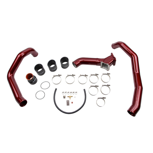 Wehrli Chevrolet LB7 Duramax Stage 1 high flow cold air intake bundle kit in gun metal finish showing air filters and intake tubes.