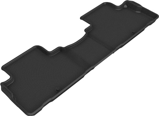 Black 3D MAXpider rubber floor mats for 2020 Hyundai Palisade second row, featuring textured surface and custom fit.