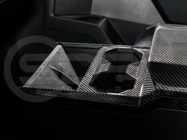 2024-Up Tesla Cybertruck | Interior DRY Carbon Fiber Center Cup Holder Trim Cover