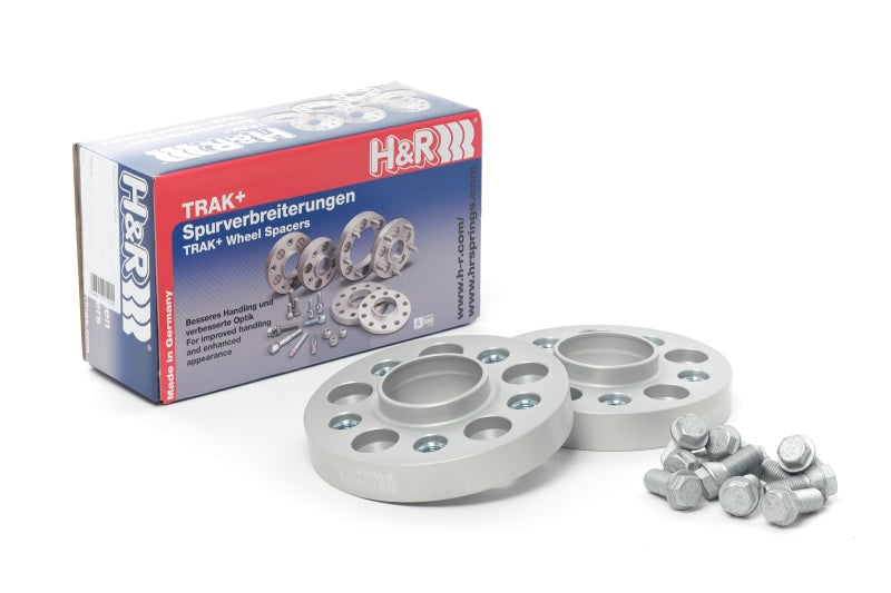 H&R Trak+ 20mm DRA wheel adaptor bolt for 5/110 center bore with 65.1mm bolt hole and 14x1.5 thread on a wheel spacer.