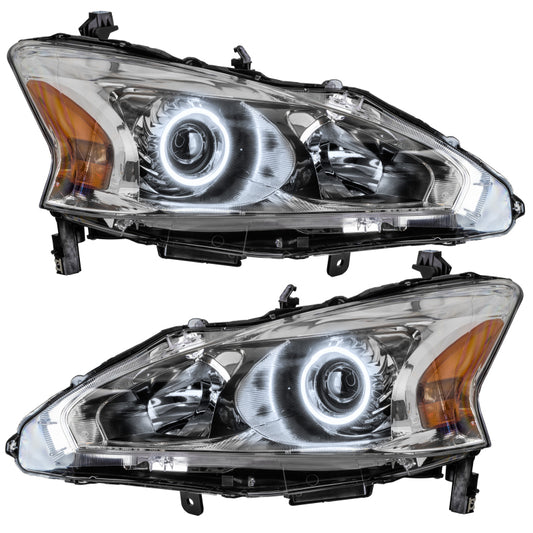 Oracle Nissan Altima 13-15 sedan white SMD headlight showing the LED daytime running light and sleek headlamp design.