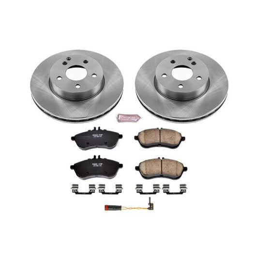 PowerStop OE brake kit for Mercedes-Benz C250 2012-2015, front autospecialty brake components with rotors and pads.