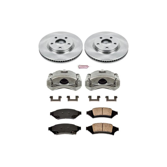 PowerStop OE front brake kit with calipers for 2004 Pontiac Grand Prix, including brake rotors and calipers.