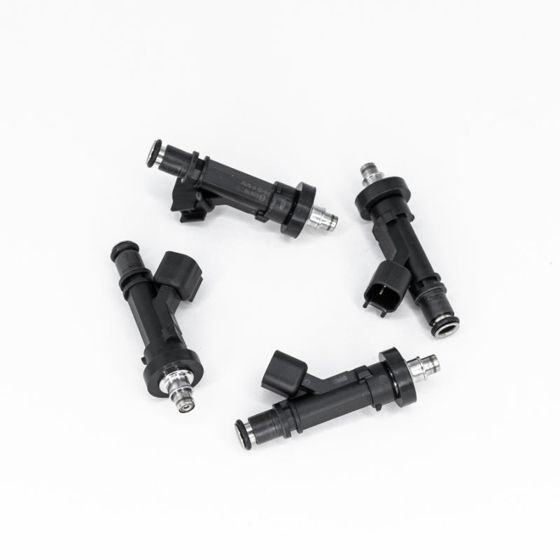 DeatschWerks 91-01 Acura Integra fuel injector set, 4-piece, for 4-cylinder OBD I & II engines, replacement parts, close-up image