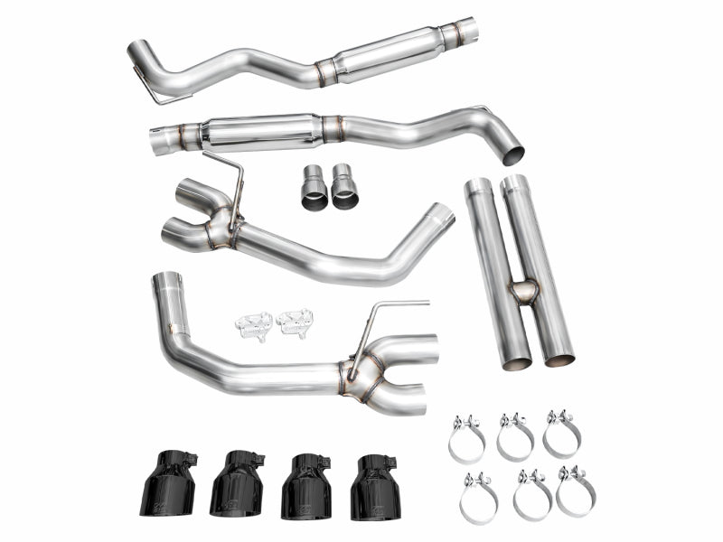 AWE 2024 Ford Mustang GT Fastback S650 RWD Track Edition Cat-Back Exhaust w/ Quad Diamond Black Tips