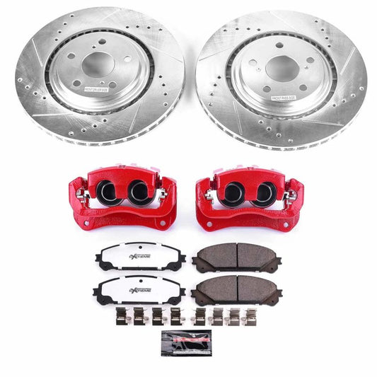 PowerStop front brake calipers for Toyota Highlander 2008-2013 with Z36 Truck & Tow Kit, including calipers and brake components