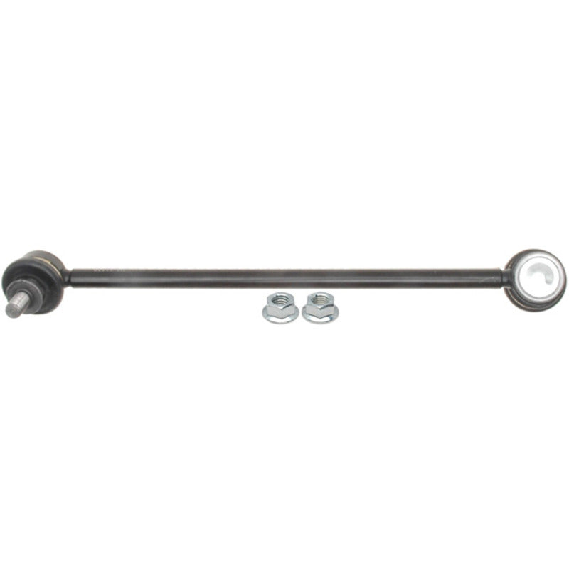 Moog front right sway bar endlink for BMW 335is 2011-2013, showing the durable metal link with mounting bushings.